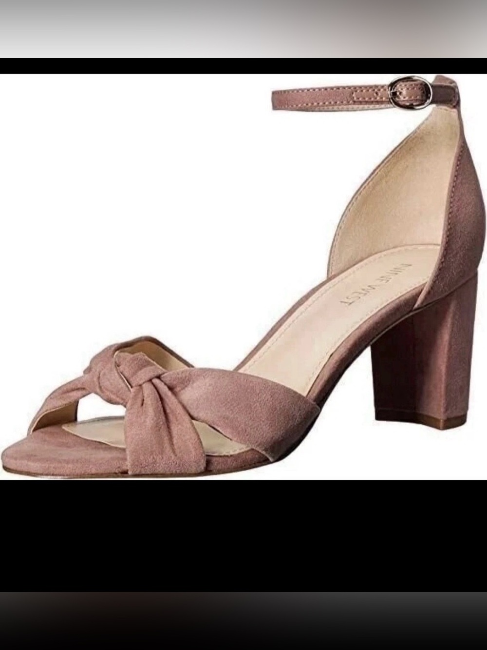 Nine West Women’s Paloma Ankle Strap Knot Front Heel Shoes Rose Size 10.5 M US